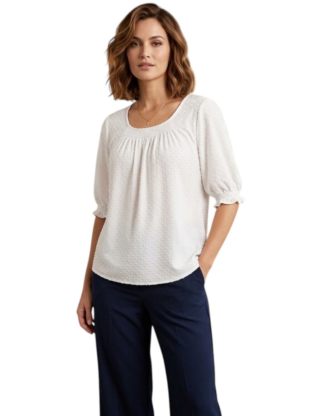 J. CREW Top Swiss Dot Cream Plus Size 3X #BE254